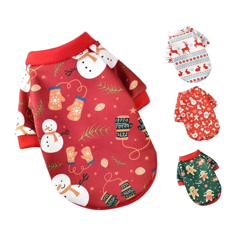 5PCS Wholesale Santa Dog Costume Pet Christmas Clothes Warm Pet Dog Cat Designer themed Clothes