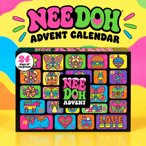 NeeDoh 2026 Christmas Advent Calendar,3D PVC Fidget Doll 24‑Day Countdown Surprise Box,Stress Relief Squeeze Toy