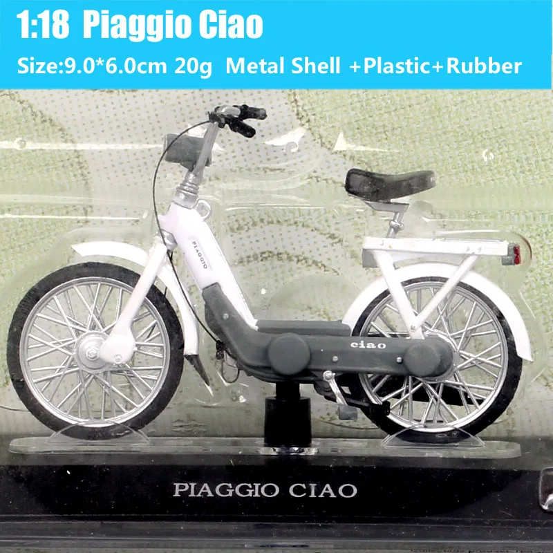 1/18 Scale Piaggio Ciao Tricolore Moped Diecasts & Toy Vehicles Bike Model Vespa Scooter Motorcycle Miniature Gift Green Red