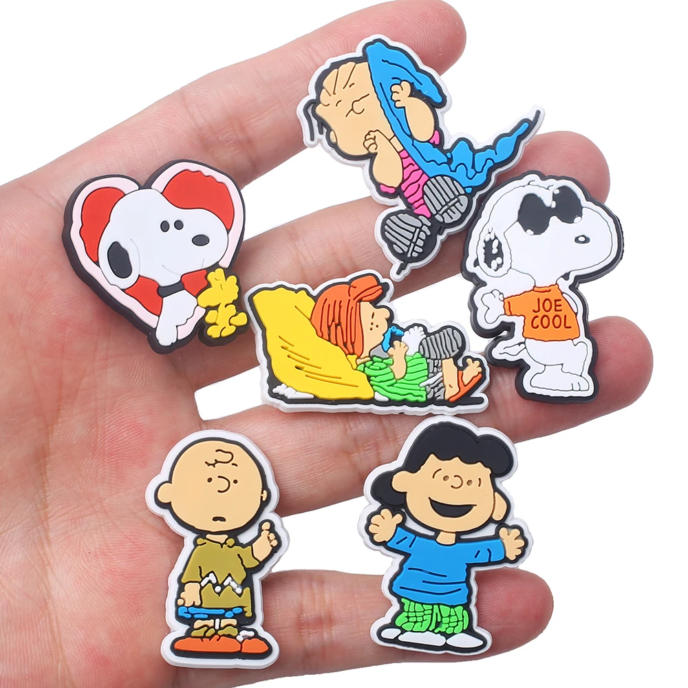 10pcs/SET Kawaii New Snoopy Series for Cartoon Shoe Charms Accessories DIY Decoration for Classic Clog Kids Gifts image 2