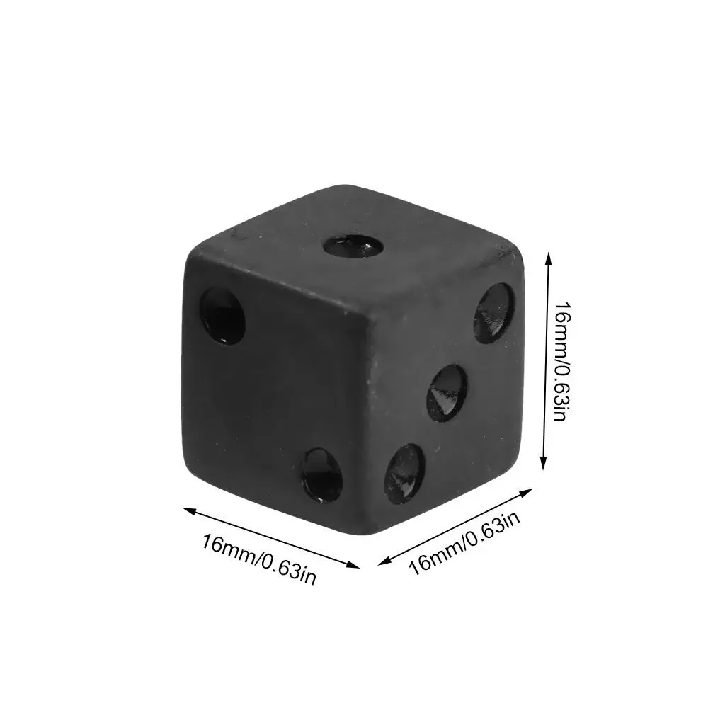 10pcs/lot Black Dice Set 16mm Acrylic Polyhedral Dice with Square Angle for Entertainment Board Games Accessories Digital Dice