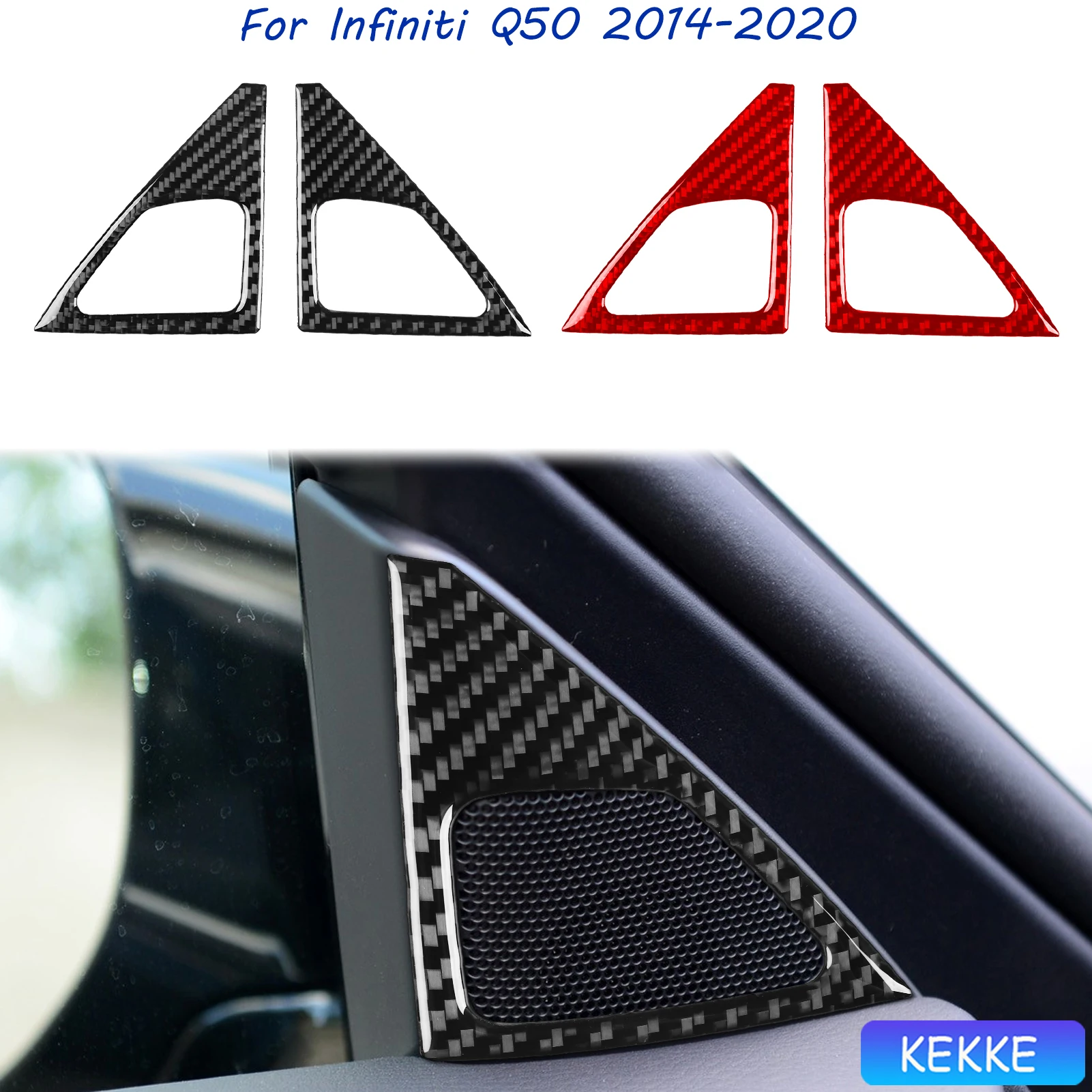 

For Infiniti Q50 Accessories Interior 2014-2020 Inner A-pillar Auto Trim Soft Carbon Fiber Decorative Car Tuning Stickers