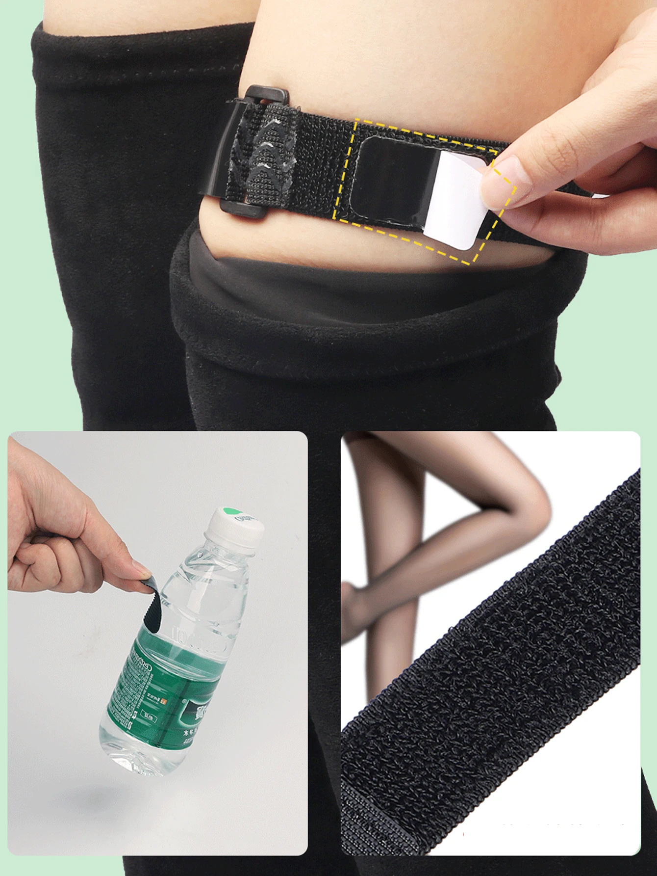 “2Pcs Boot Straps with Magic Tape - Anti-Slip Elastic Bands for Tall Boots, Prevent Slipping and Keep Boots in Place”