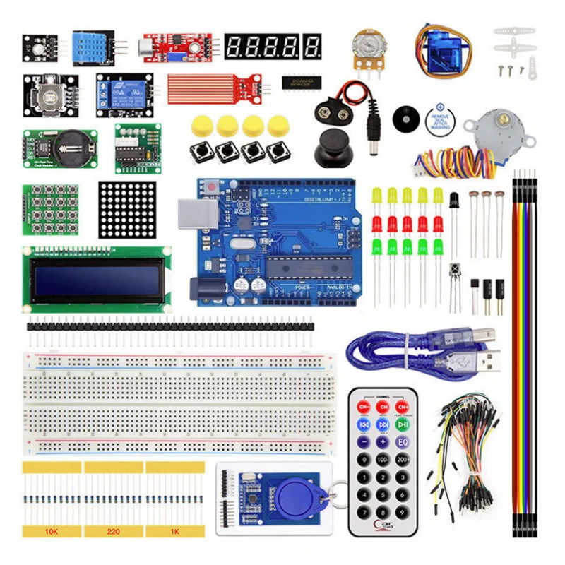 UNO R3 Starter Kit Stepper Motor RFID Module Breadboard Set for Arduino Projects