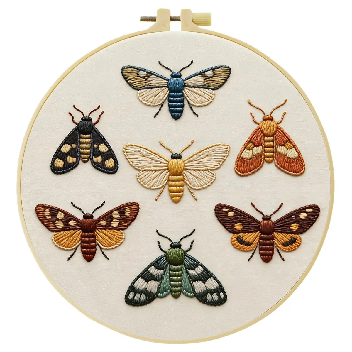 1 Stück 20X20CM/15X15CM 7,87/6,3 Zoll Insekten-Stickerei-Starter-Kit DIY-Kit DIY-Stickerei-Set für Anfänger – Detail 4