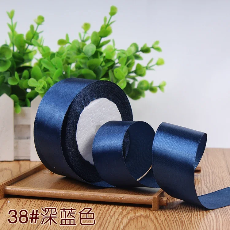 6/10/15/20/25/40/50mm Dark Blue Navy Satin Ribbons Christmas Halloween Birthday Party Wedding Decoration Gift Packaging Ribbon