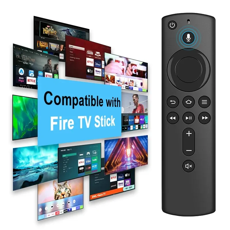 Tongkat TV api Remote suara, cocok untuk 4K 2nd Gen Fire TV Cube/2nd 3rd Gen, suara pintar kontrol jarak jauh Universal L5B83H