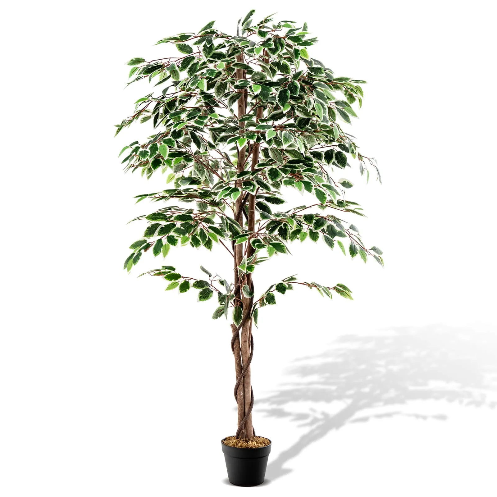 

63 inch Artificial Ficus Tree Faux Indoor Plant in Nursery Pot for Decoration