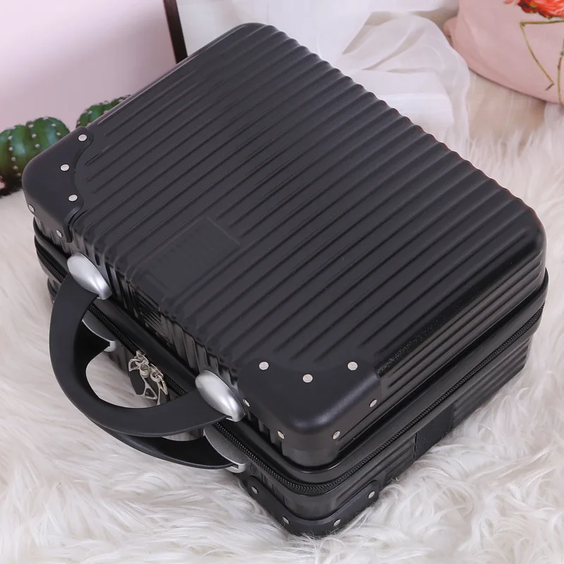 Carrying Suitcase Small Cute Women Makeup 14 Inch 16 Inch 17 Inch Cosmetic Box Mini Storage Boarding Case Travel Rolling Luggage