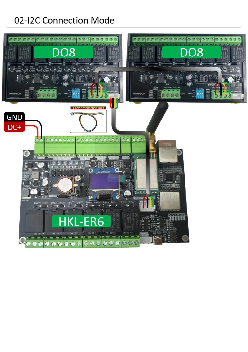 I2C extension Relay Board DO8 Efficient Solution for Expanding the GPIO of ESP32 via I2C Address customize