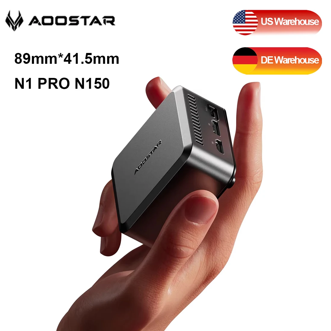 AOOSTAR N1Pro Pocket Mini PC Intel N150 Windows 11 Pro Mini PC 12GB DDR5 เต็มรูปแบบประเภท-C 4K 60Hz 2.5G LAN * 2 กระเป๋าคอมพิวเตอร์