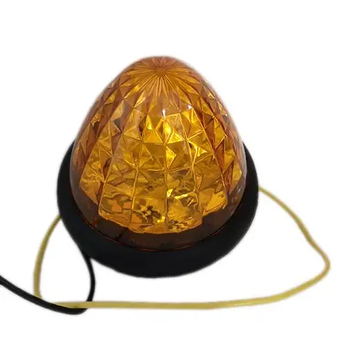 Universal 12V 3W Amber LED Round Beehive Cone Side Marker Light Grommet Clearance Lamp For Car Trailer Truck