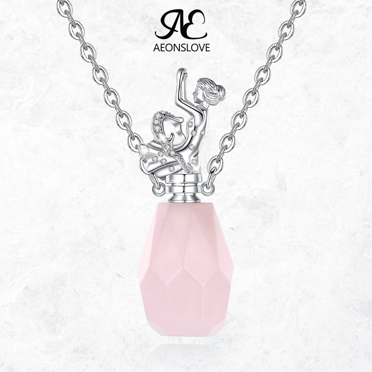 

AEONSLOVE Natural Amethyst Cremation Urn Necklace Rose Quartz Ashes Pendant for Human Pet Ashes Keepsake Jewelry Memorial Gift