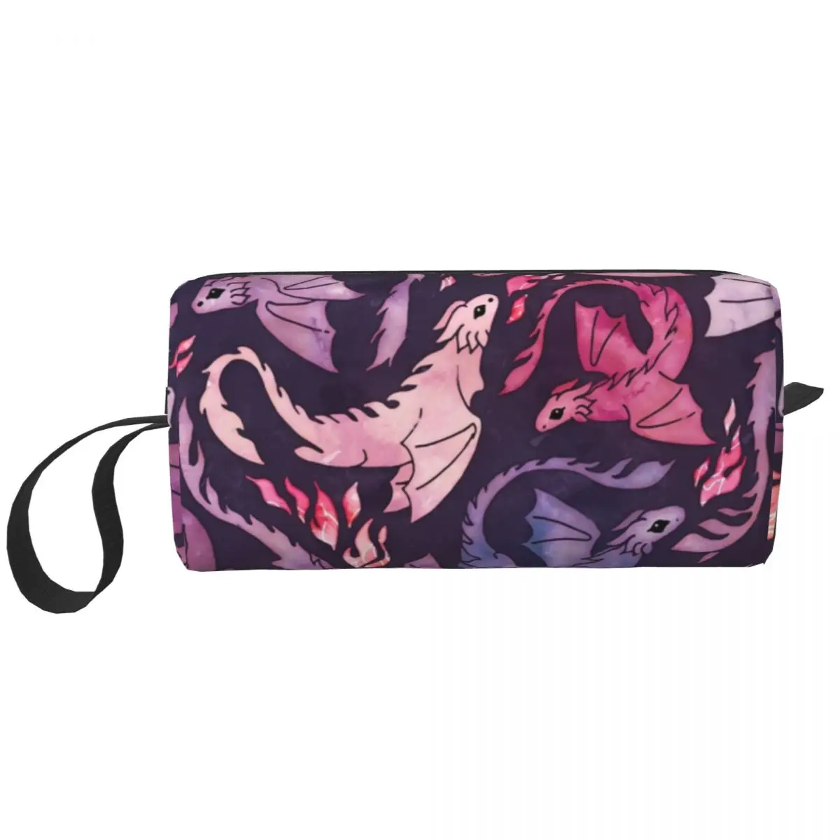 Dragon Fire Dark Pink Purple Pencil Cases Large Capacity Pen Bags Pen Box Pencil Pouch For Boys Girls Stationery Makeup Bag