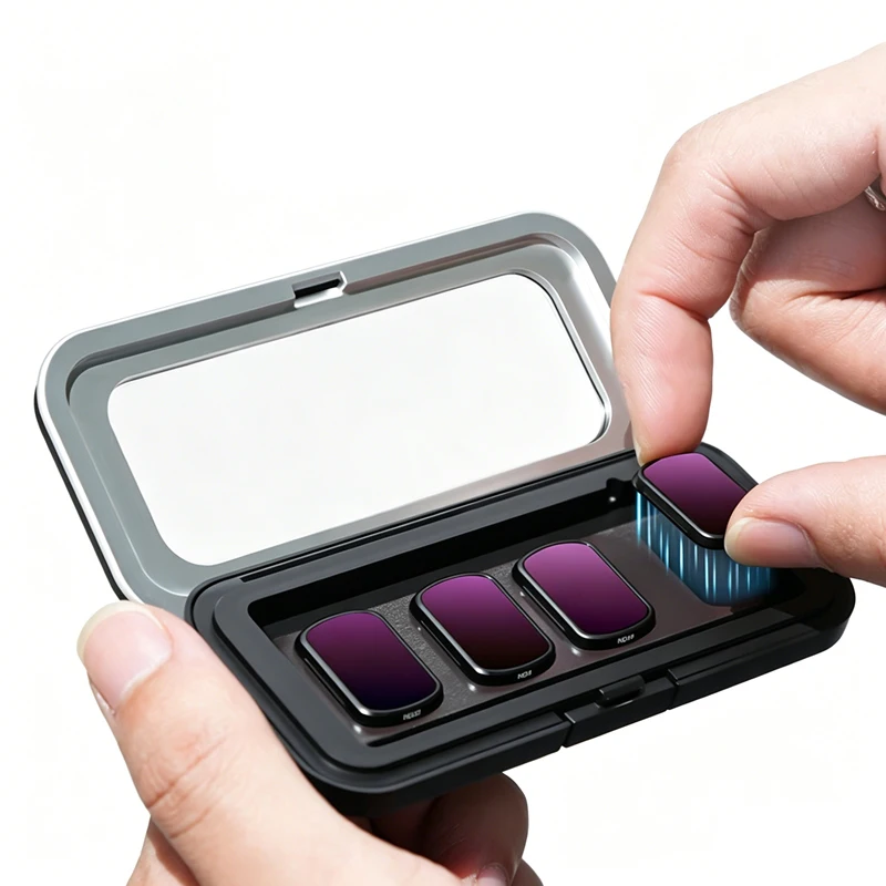 Tragbare Magnetische Hartschalen-Box UV ND CPL Filter Weitwinkelobjektiv Staubdichte Aufbewahrungsbox für DJI OSMO Pocket 4 / 3 Gimbal-Kamera