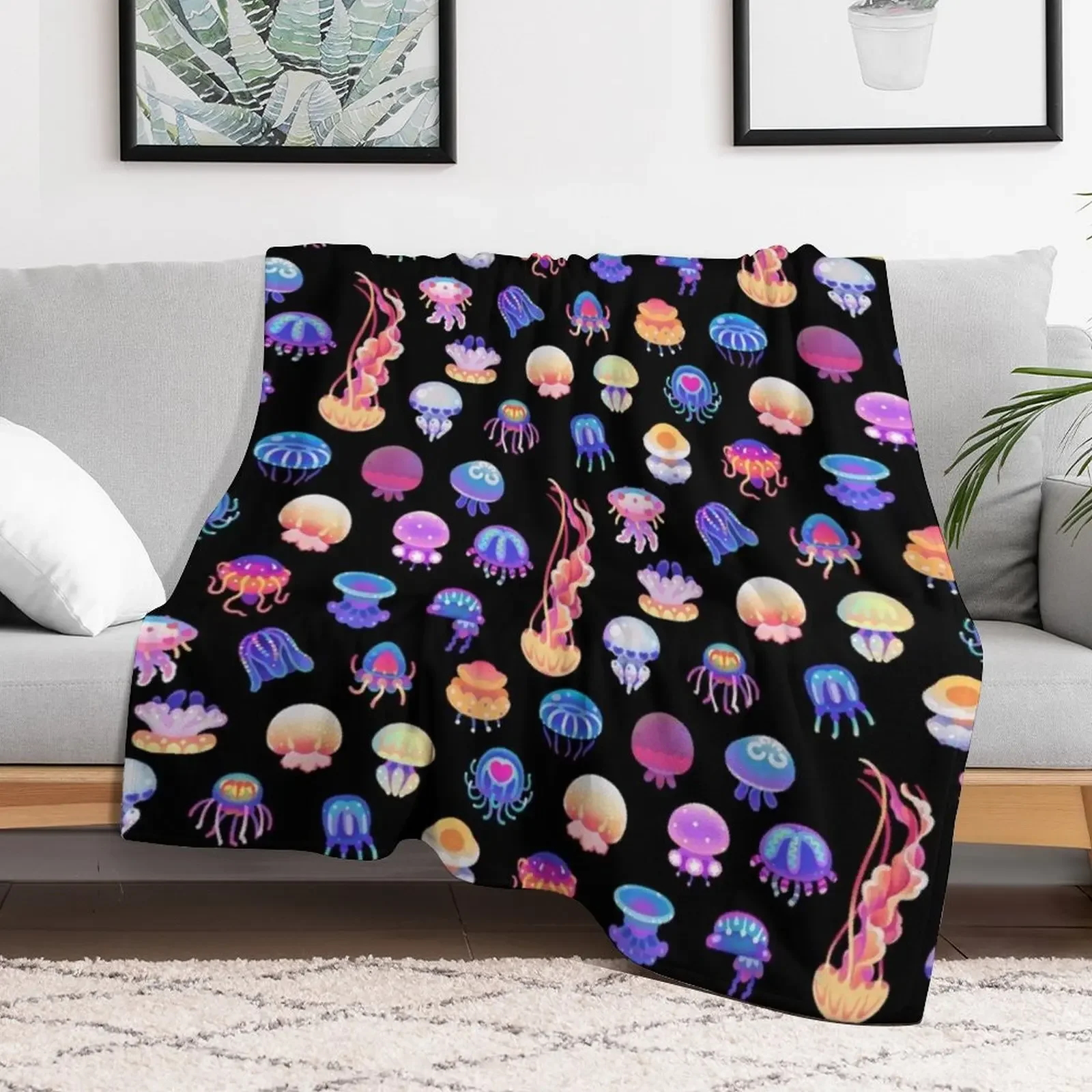 Jellyfish Day Throw Blanket Decorative Sofa Thermal blankets ands Blankets