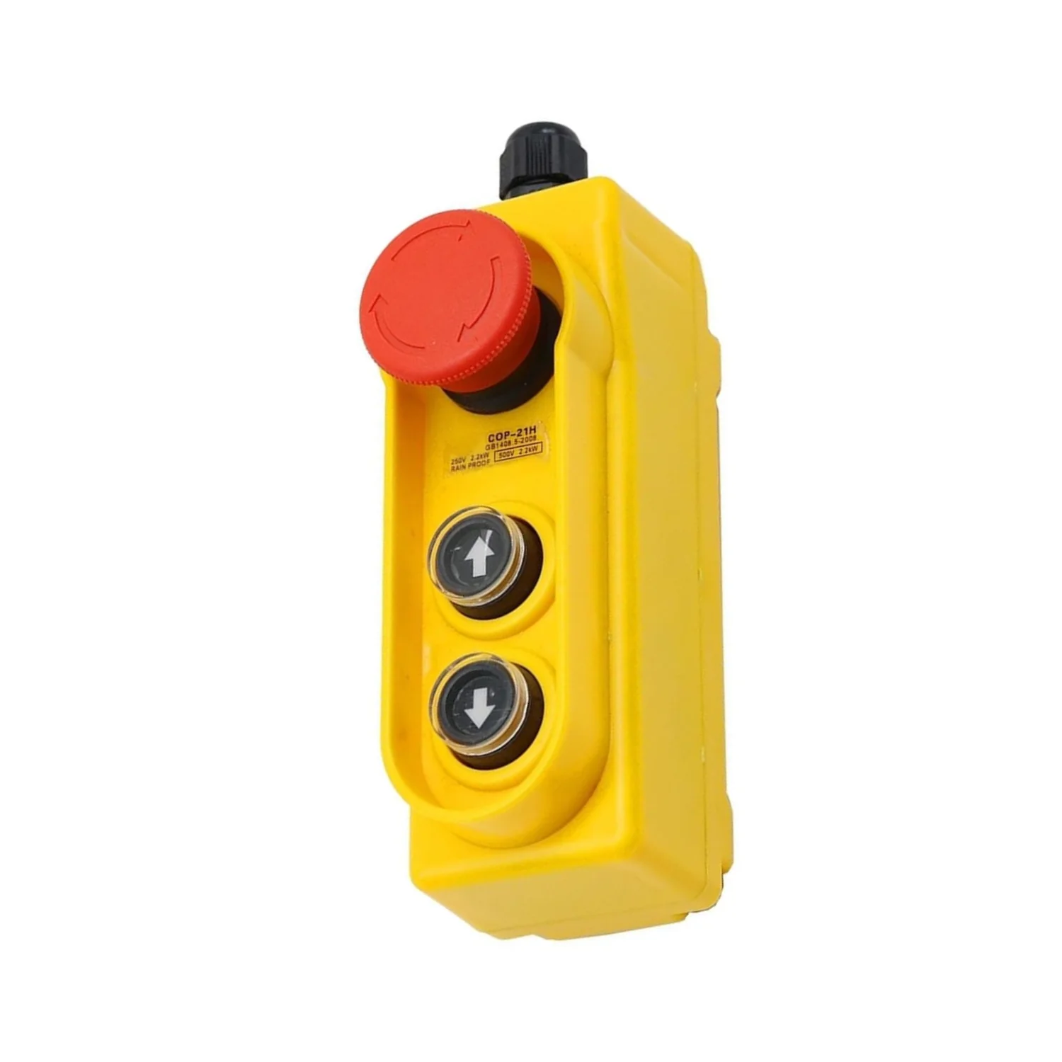 

COP E-Hoist Lift Button Switch Rain Proof Hoist Control Box Emergency Stop Button Switch for 2.2KW 220V Electric Hoist Crane