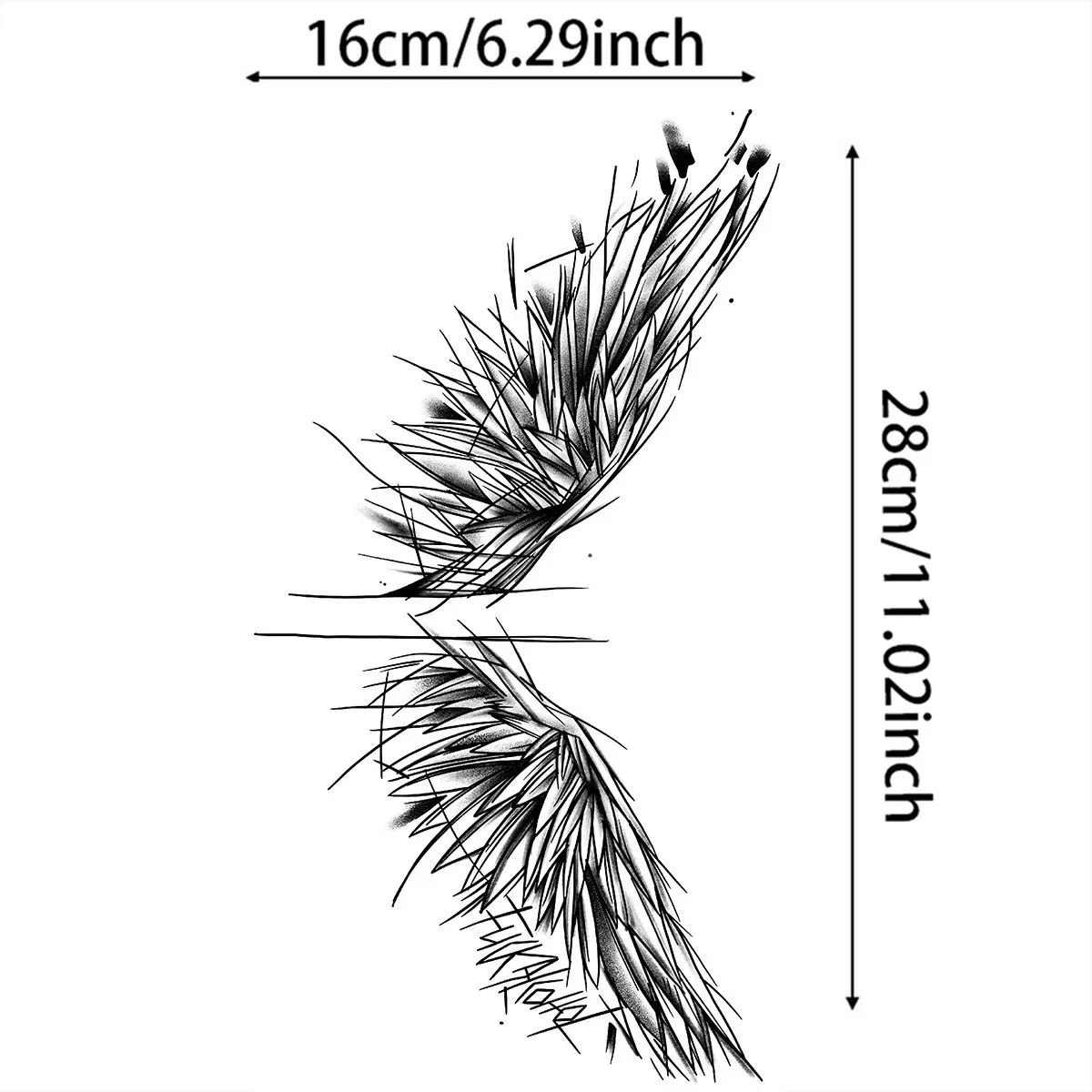 

Травяные крылья ангела, татуировка, наклейка, татуировки с перьями на груди, поддельные татуировки для женщин и мужчин, художественные крылья, временные татуировки Tatuajes Temporales