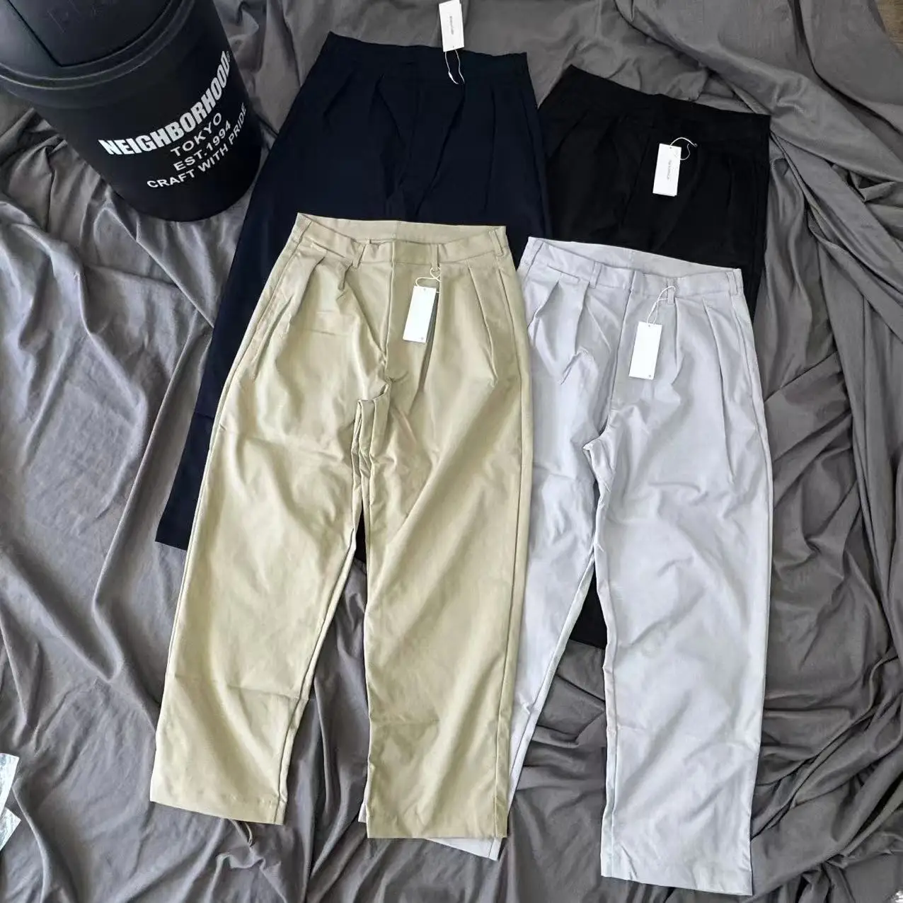 Solid Color Nanamica Suit Pants Japanese Men Women High Quality Loose Trendy City Boys Office Commuter Casual Suit Trousers