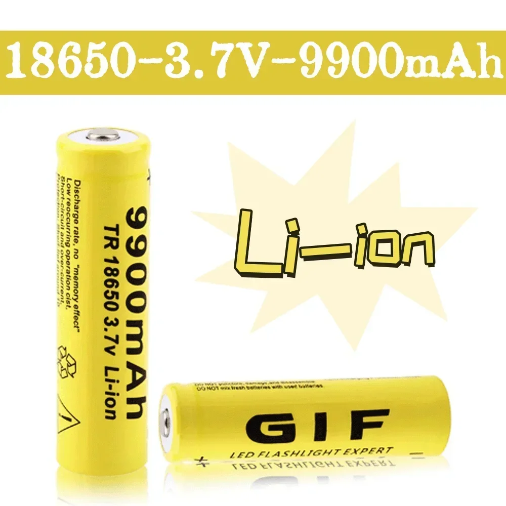 GTF 18650 Battery 3.7V 9900mAh Rechargeable Lithium ion Battery, Suitable for LED Flashlight Battery+Free Shipping