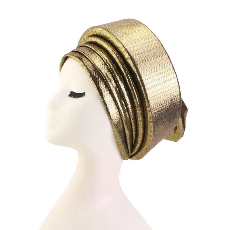 Already Made Turban Cap for Women African Auto Geles Wedding Party Headwear Muslim Hijab Bonnet Nigeria Gele Headties Headpiece