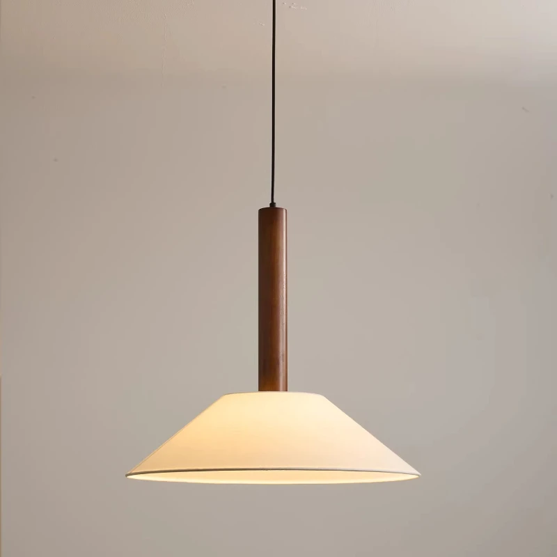 Mid Ancient Style Solid Wood Restaurant Pendant Light Bedroom Bar Counter Island Colorful Minimalist Single Head Hanging Lamps