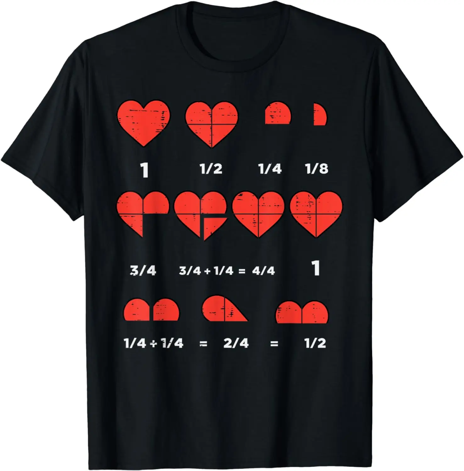 Hadiah Grafis Hari Valentine Hari pecahan hati lucu guru matematika kaus Pria Wanita pakaian jalanan T shirt Grafis Harajuku