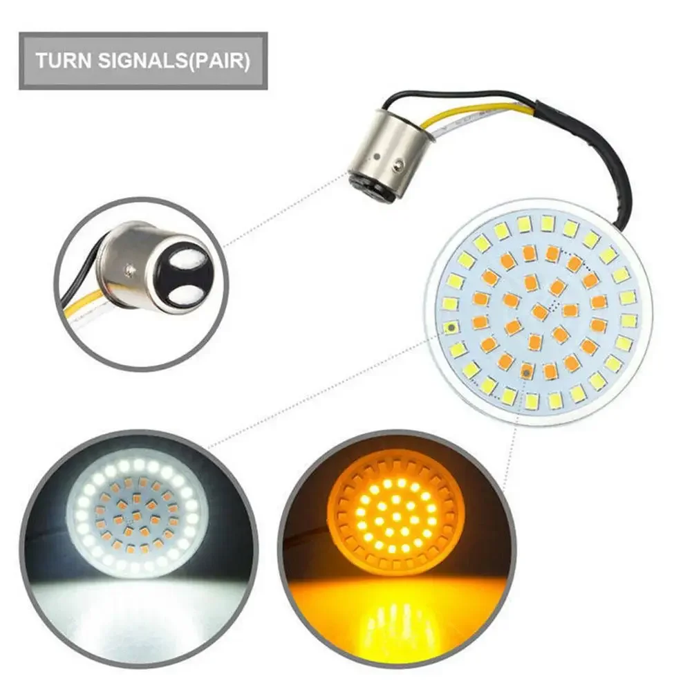 

Car Spare Parts High Quality Signal Inserts Car 1 Pair 1157 Bulb Type Amber For Dyna For Softail For Tri Glide