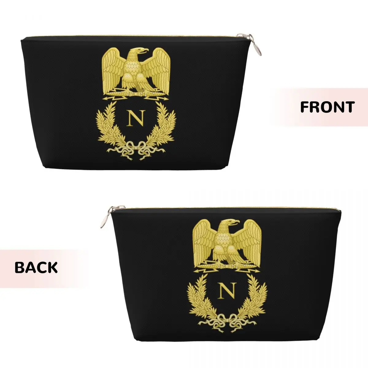 Custom Emblem Of Napoleon Bonaparte Travel Toiletry Bag  France French Empire Eagle Makeup Cosmetic Bag Beauty Storage Dopp Kit