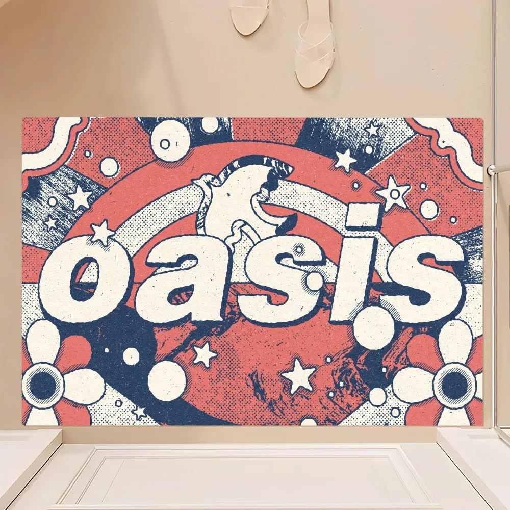 Rock O-Oasis Band Knebworth 1996 Floor Mat Bedroom Kitchen Door Bath House Super Absorbent Foot Non-slip