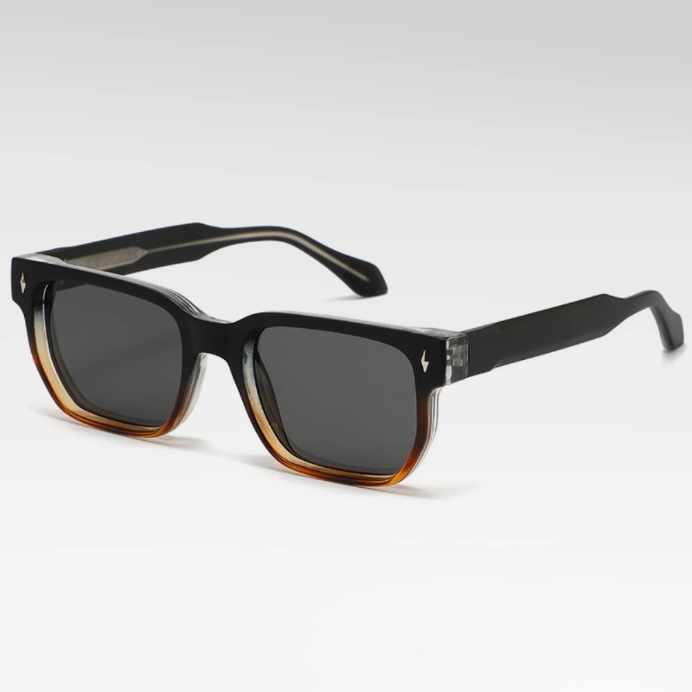 Street Hip Hop Square Sunglasses In Casual Trendy Cool Style Featuring Delicate Rivet Decorations Suitable For Both Men And Wome
