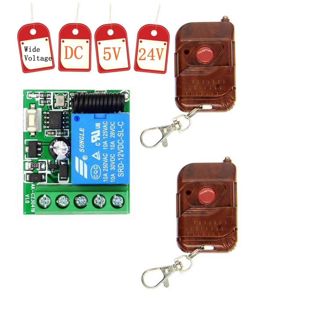 

DC5V-24V Wide Voltage 1CH Wireless Remote Control Switch Module Is Suitable For LED Lights, Motors And Automotive Ambient Lights