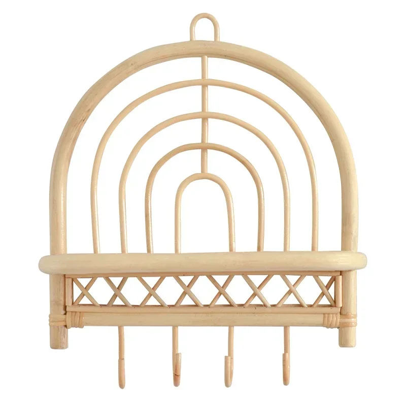

Home storage Handmade creative rattan wall shelf wall storage shelf kitchen items closet organizer key holder wall