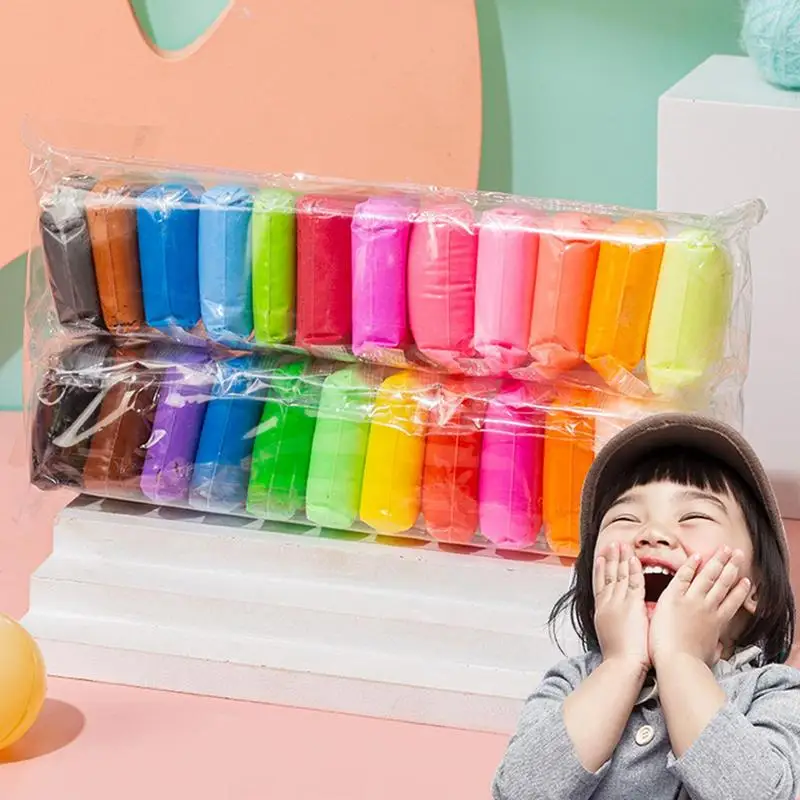 12pc/24pcs/36pcs Super Licht Ton Kinder Farbige Ton Für Kinder DIYs Spielzeug Interaktive Aktivitäten für Kinder Jungen Mädchen Hause Schule