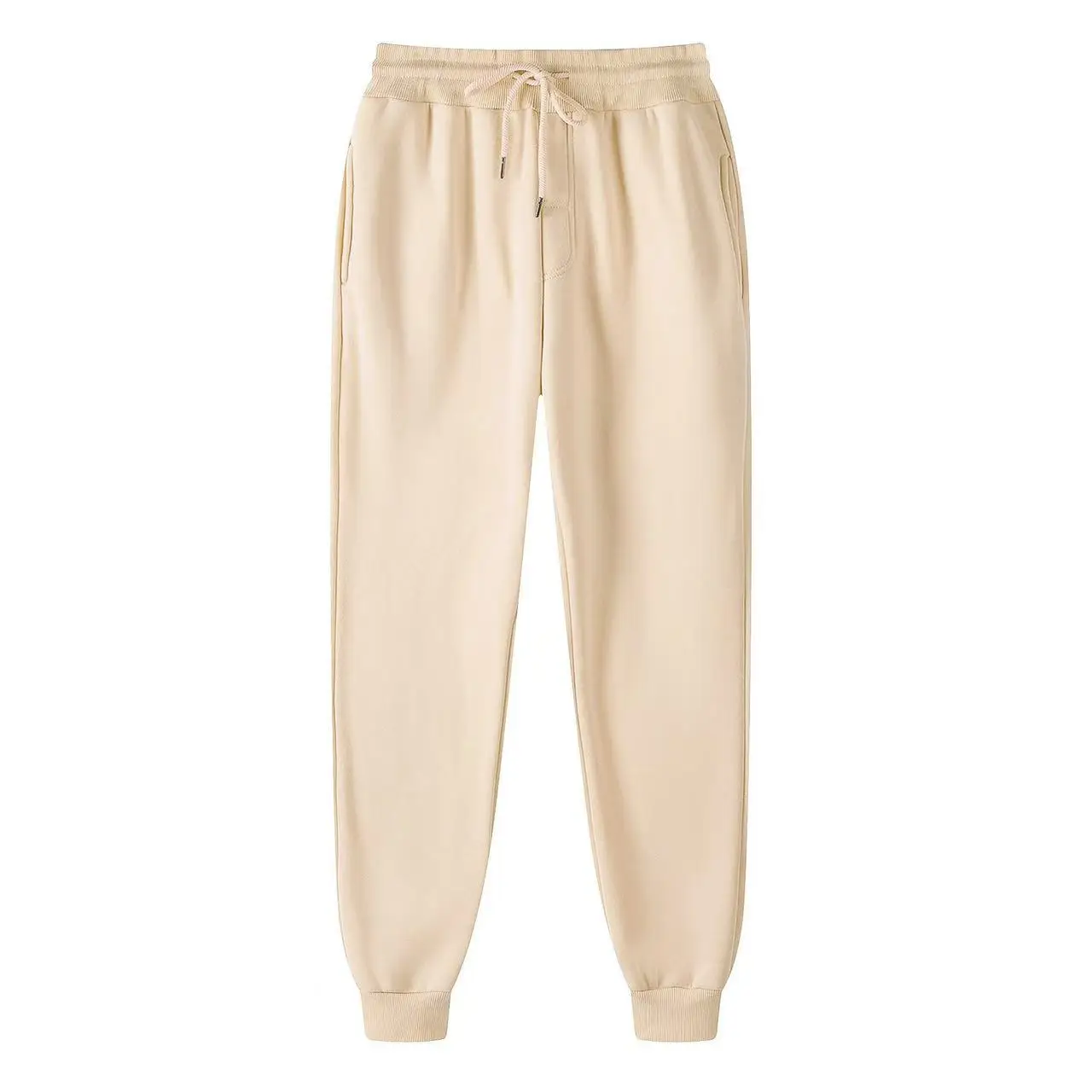 New Joggers Sweatpants Men and Women Elastic Waist Lose Casual Trousers white beige pink yellow Hip Hop Mens Sweat Pants