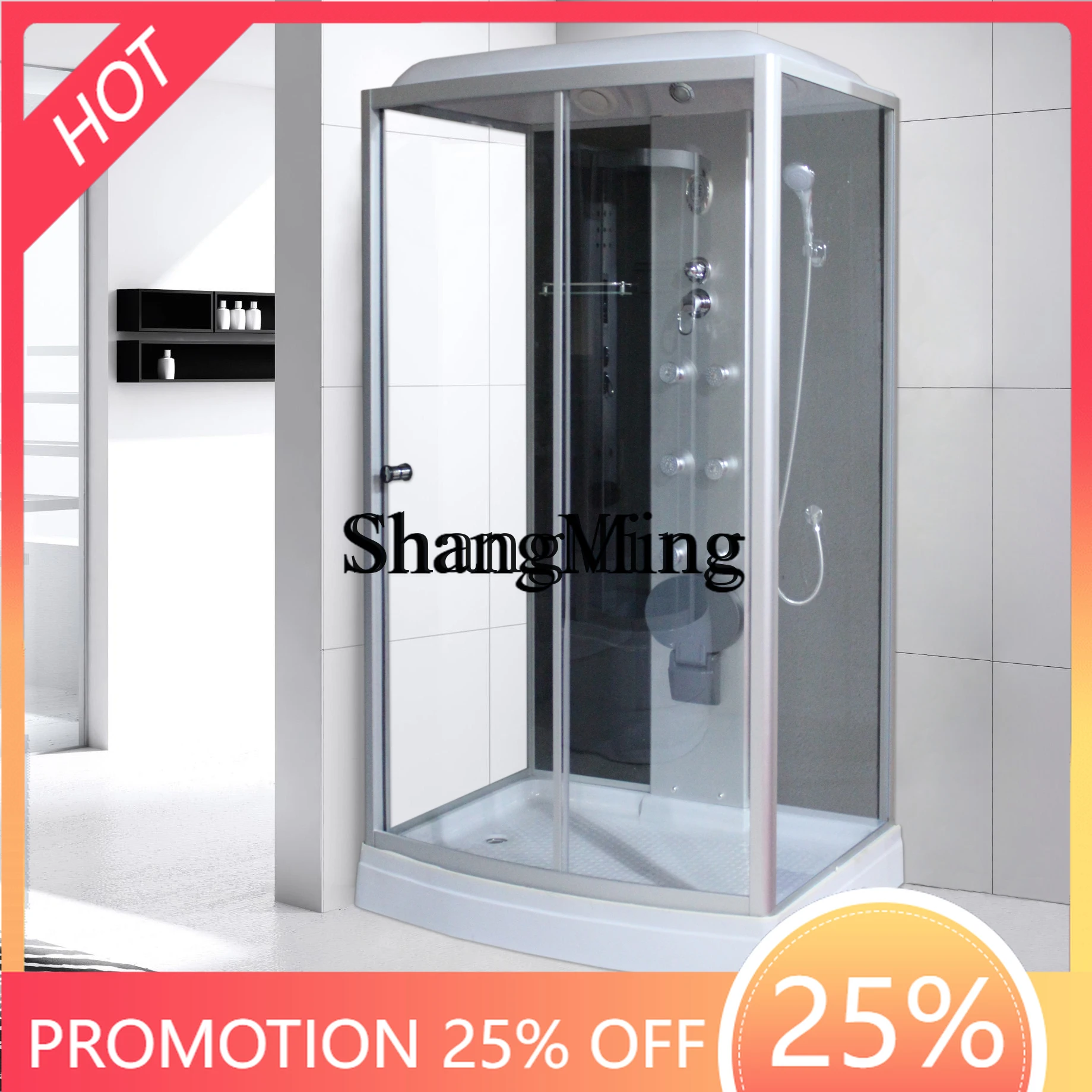 CL  room integrated rectangular household bath closed tempered glass bathroom mobile bath