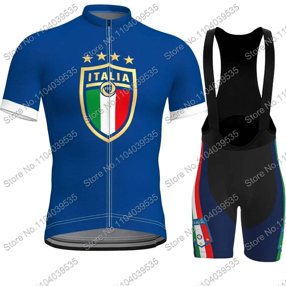 Italy Cycling Jersey 2024 Set Mens Short Sleeve National Team Italia Clothing Road Bike Shirts Suit Bicycle Bib Shorts MTB Ropa