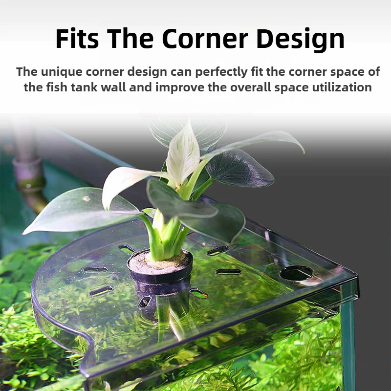 Plastic Aquarium Fish Tank Corner Storage Rack Landscaping Bracket Desktop Divider Shelf for Living Room Fish Tank Accessories