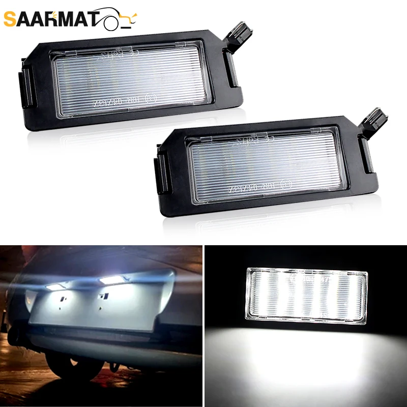 2pcs LED Number License Plate Lamp Lights For Hyundai I10 I20 Ioniq Veloster Genesis Coupe Tiburon Kia Rio Soul Picanto NO Error