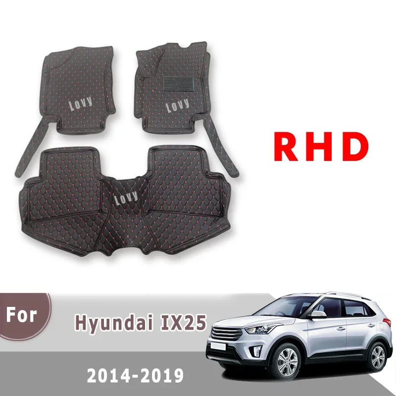 

Ковры с правым рулем для Hyundai Creta IX25 2019 2018 2017 2016 2015 2014, автомобильные коврики, автоаксессуары, кожаные чехлы, коврики, автомобили