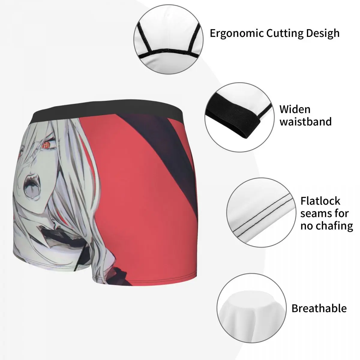 Anime - Chainsaw Man Underpants Breathbale Panties Male Underwear Print Shorts Boxer Briefs