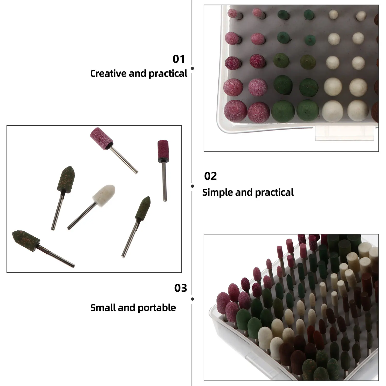 

100pcs Grinding Wheel Heads Polishing Carving Tools Small Metal Working Efficient Practical Storage Replacement