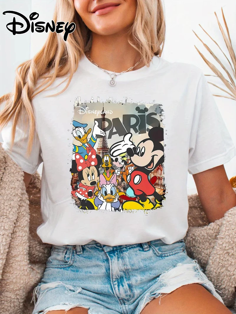 

Mickey Mouse Donald Duck Boy Girl Summer T-Shirt Family Parent-Child Clothing Casual Comfort Oversized Short Sleeve Men Women