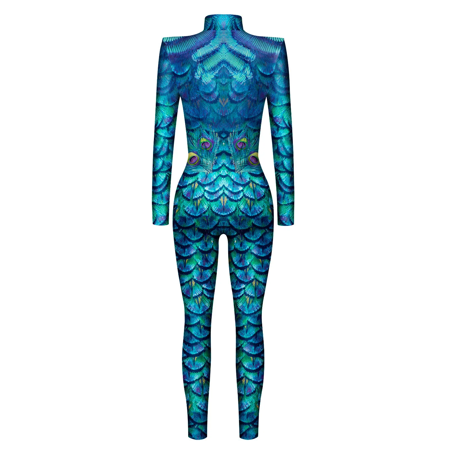 Herren Damen Punk Future Roboter Drache Schlange Totenkopf 3D-Druck Bodysuit Erwachsenen-Halloween-Kostüm Party Rollenspiel Schlanker Jumpsuit – Detail 18