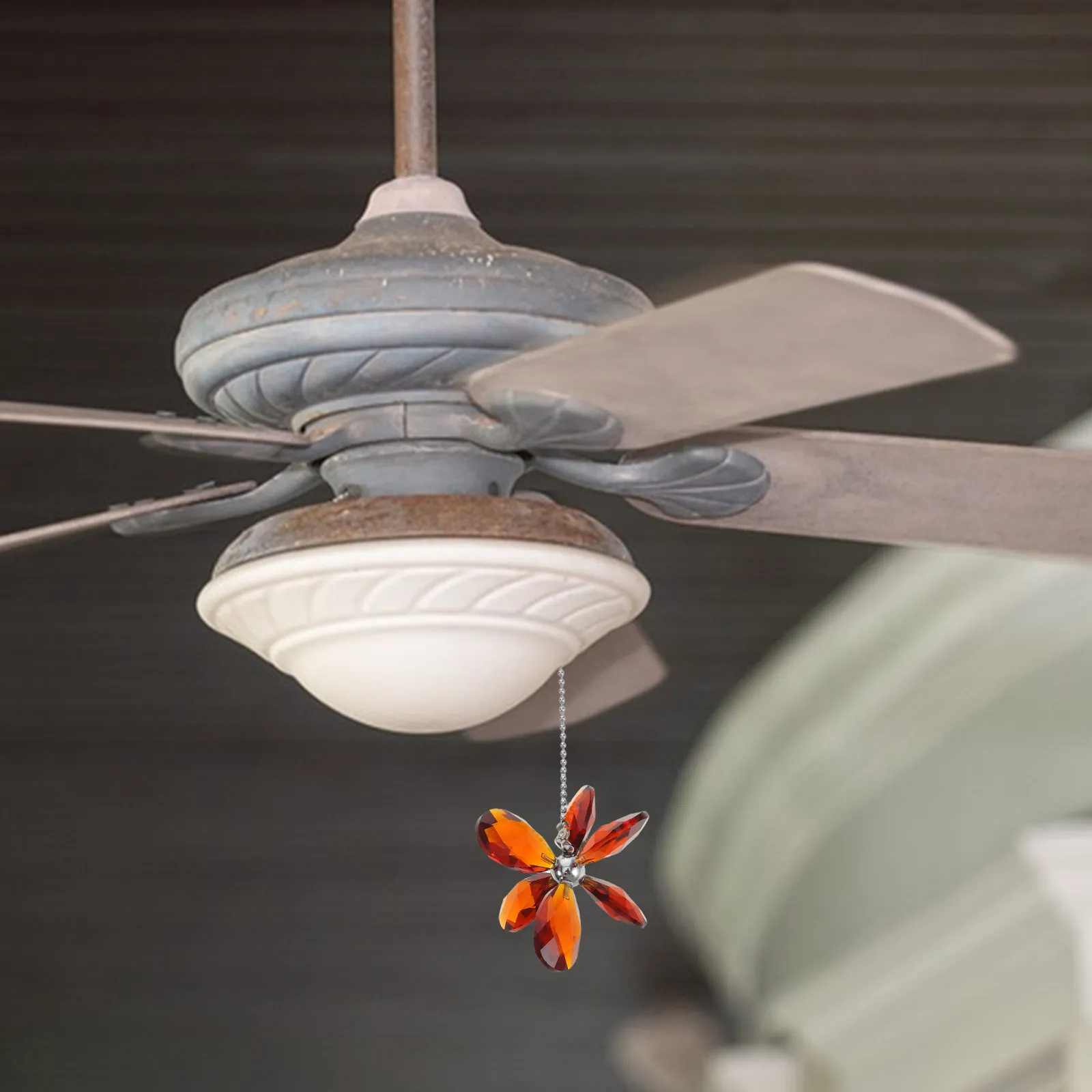 

Crystal Flower Ceiling Fan Pull Chain Pendant Decorative Light Pull Charm Extender Bedroom Living Room Wall Sconce Lamp Cord