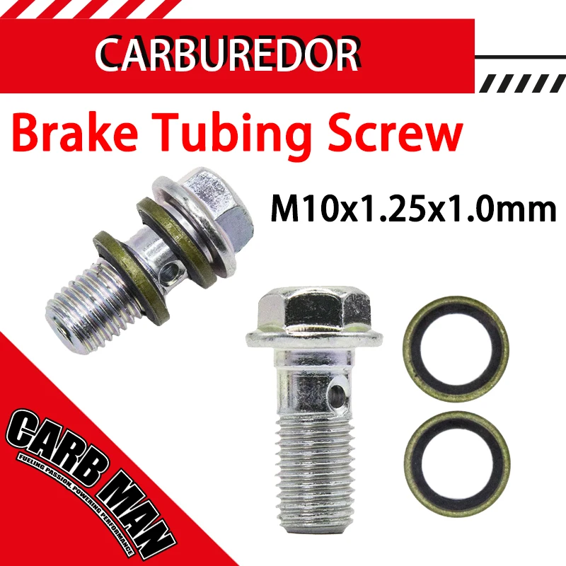 M10x1.25x1.0mm Universal Motorcycle Caliper Master Cylinder Brake Hollow Tubing Screw Brake Banjo Bolt For ATV Off-Road Scooter