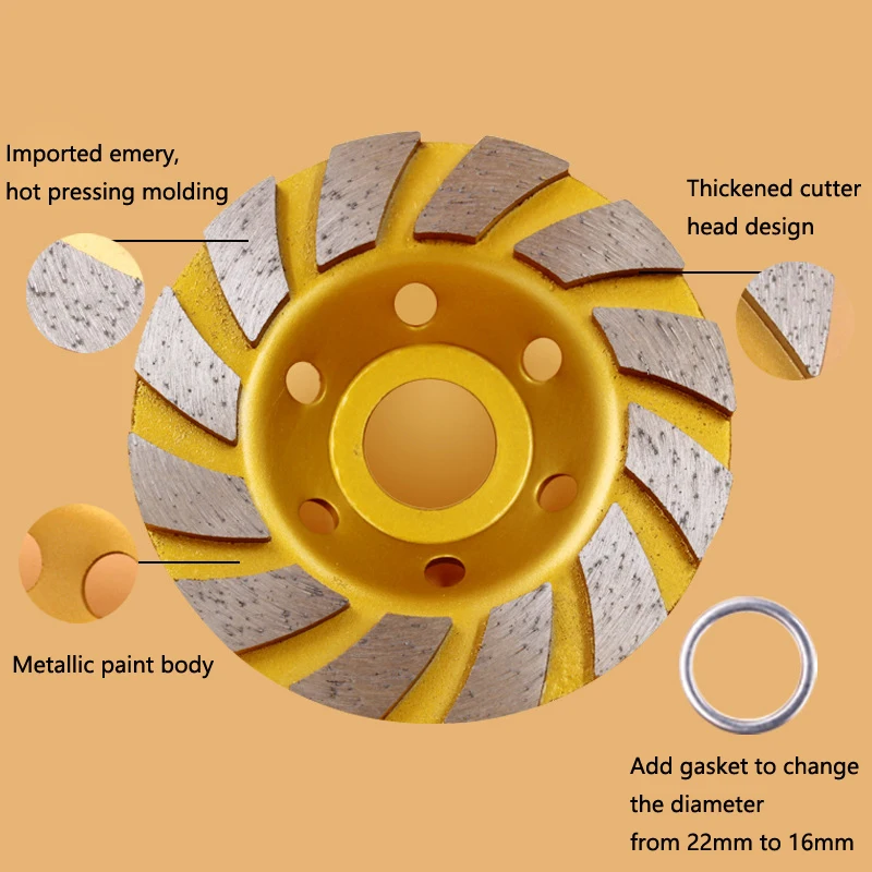 80 100 125 150 180Mm Roda Gerinda Berlian Mangkuk Bentuk Cangkir untuk Memotong Batu Beton Granit Keramik Alat Penggiling Sudut