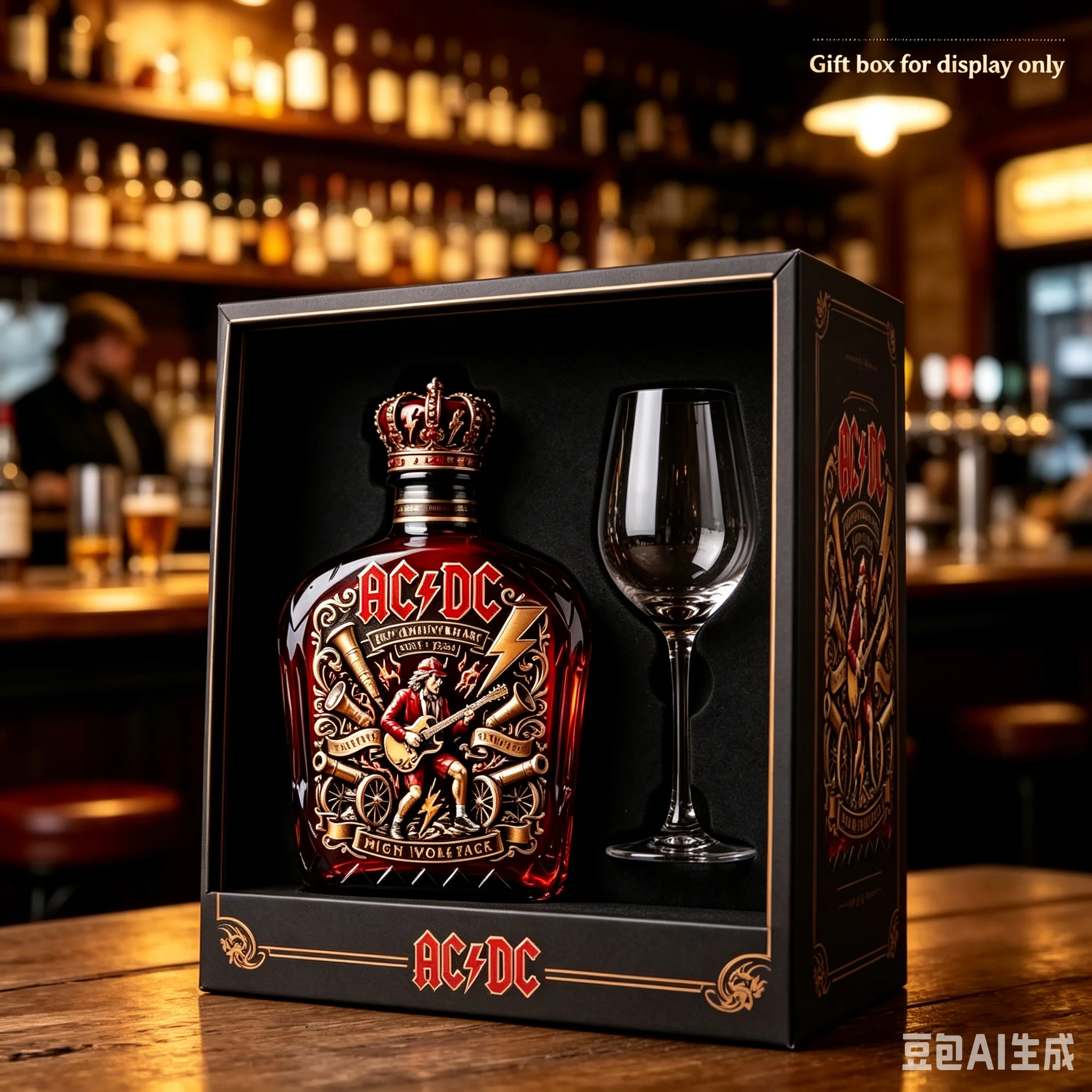 AC/DC 53rd Anniversary Limited Edition Whiskey Decanter Commemorative Collector's Glass Special Occasions Gift Item