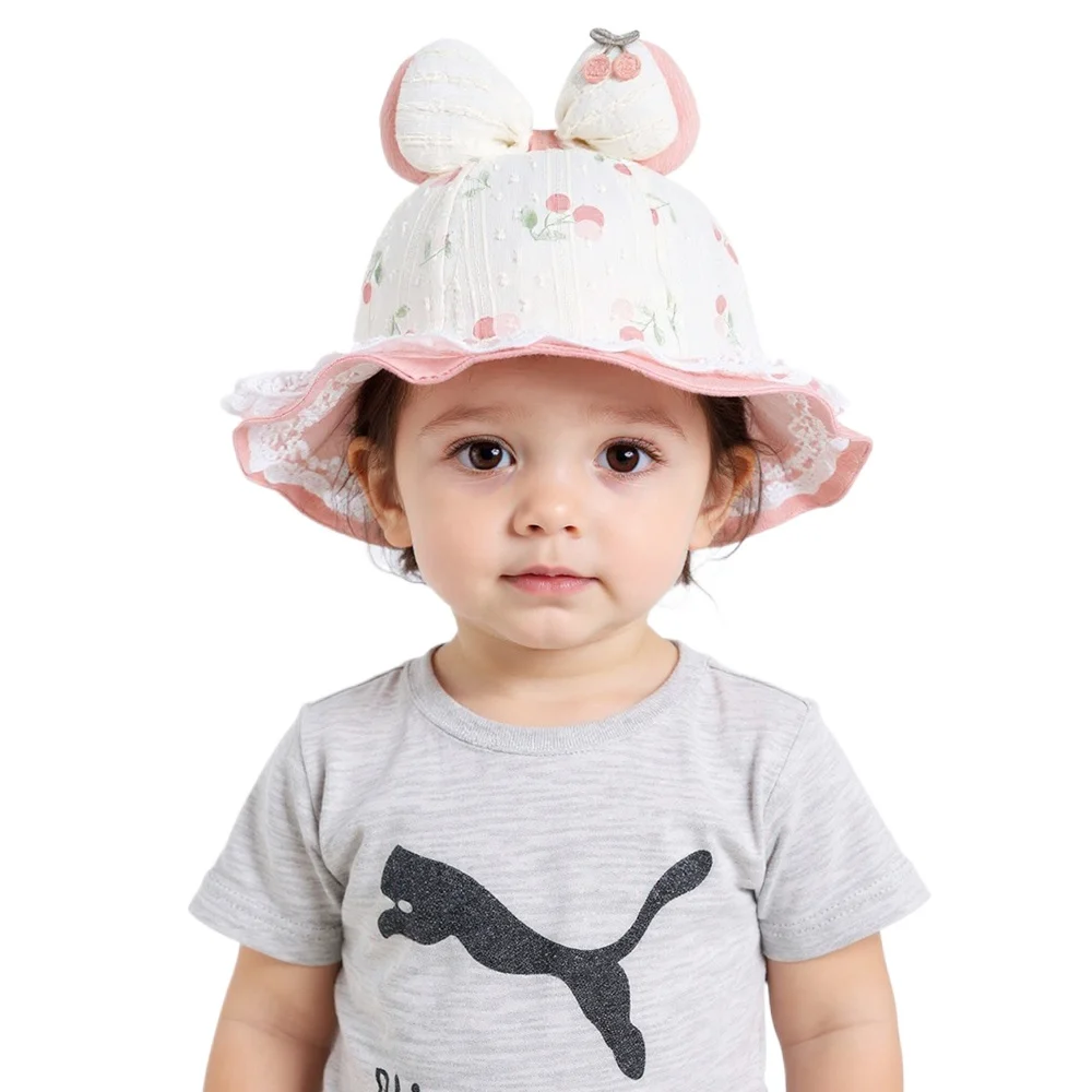 

New Panama Summer Autumn Baby Sun Hats Lace Bowknot Bucket Hat for Girl Outdoor Toddler Girl Baby Fisherman Hat Kids Sun Cap