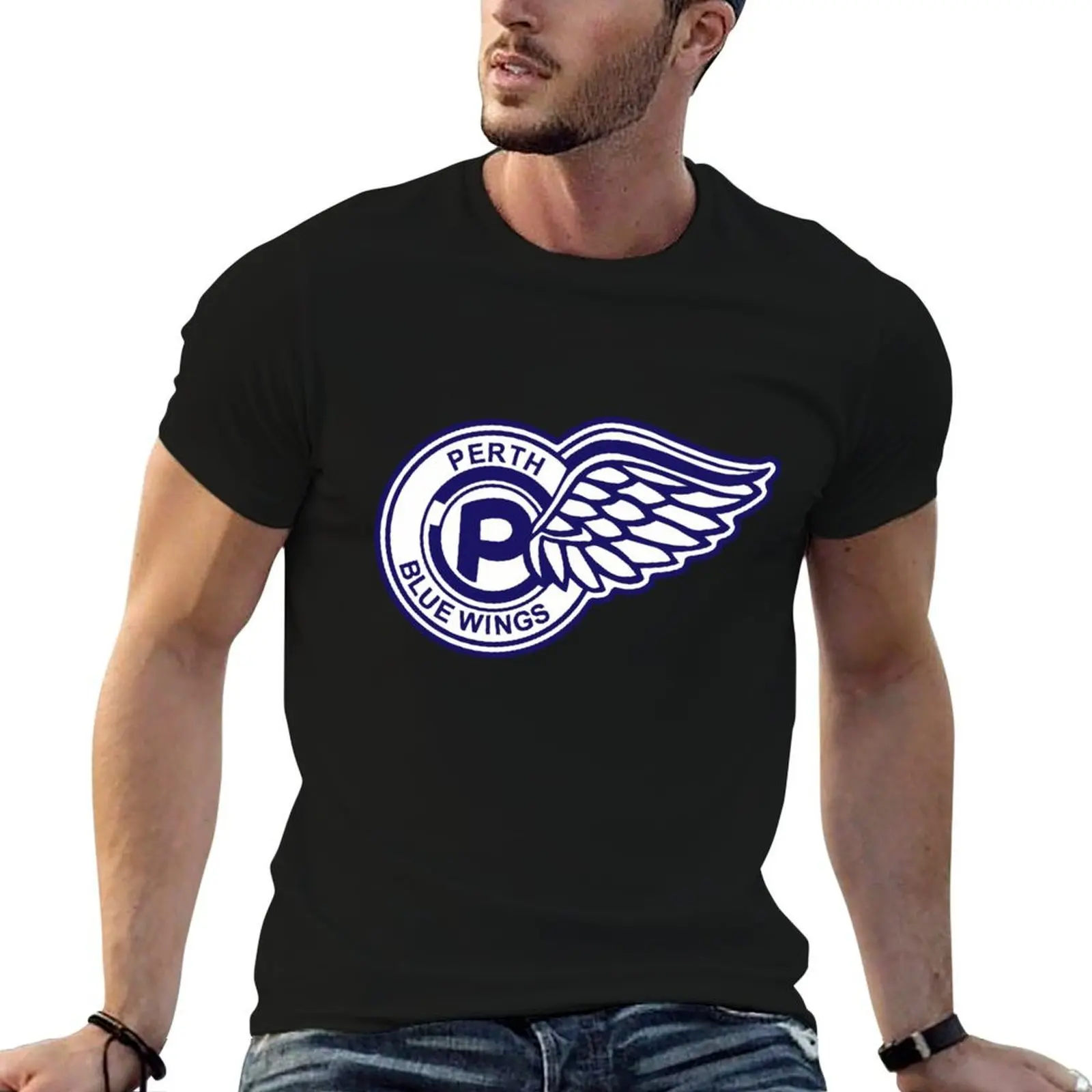 

Perth Blue Wings T-Shirt t shirts for man graphic funny t shirts for man cotton T-Shirt